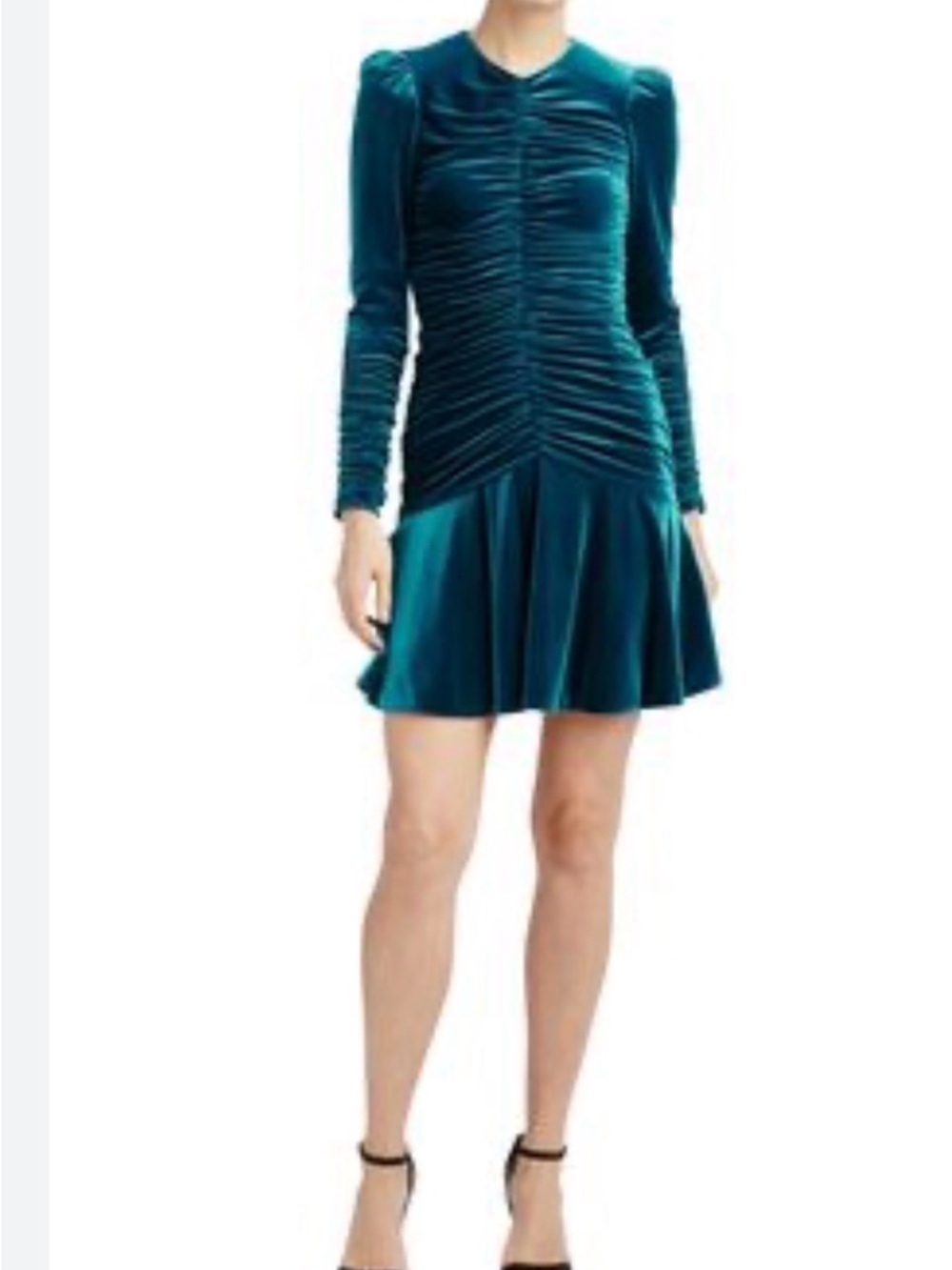 ML Monique Lhuillier Vintage Ruched Velvet Mini size 6